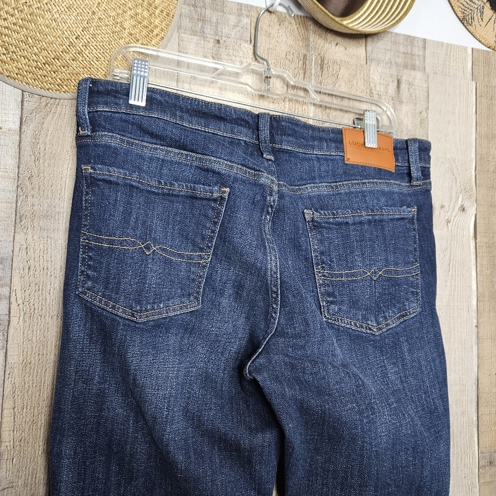 Lucky Brand Mid-rise Straight Leg Blue Denim Jeans Size 12/31 Ankle - Picture 5 of 12